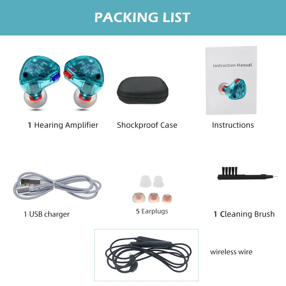USB Перезаряжаемый цифровой слуховой аппарат с Bluetooth невидимые музыкальные