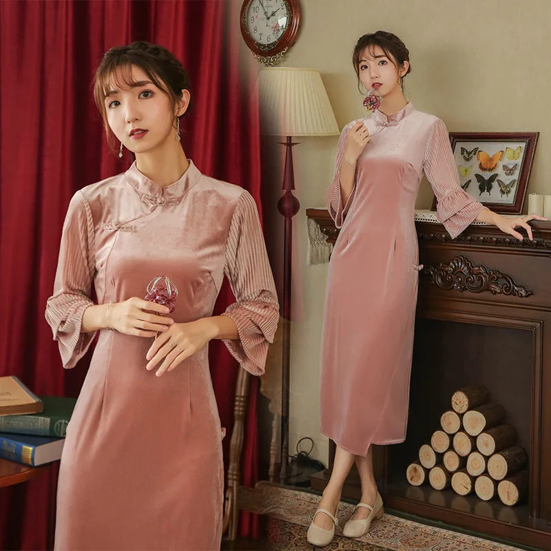 Ципао китайское платье Qipao традиционное Новый год элегантное Для женщин|Чонсамы|