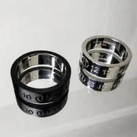 new trendy brand personality digital engraving titanium steel ring wild design trend style ins ring male and female couples