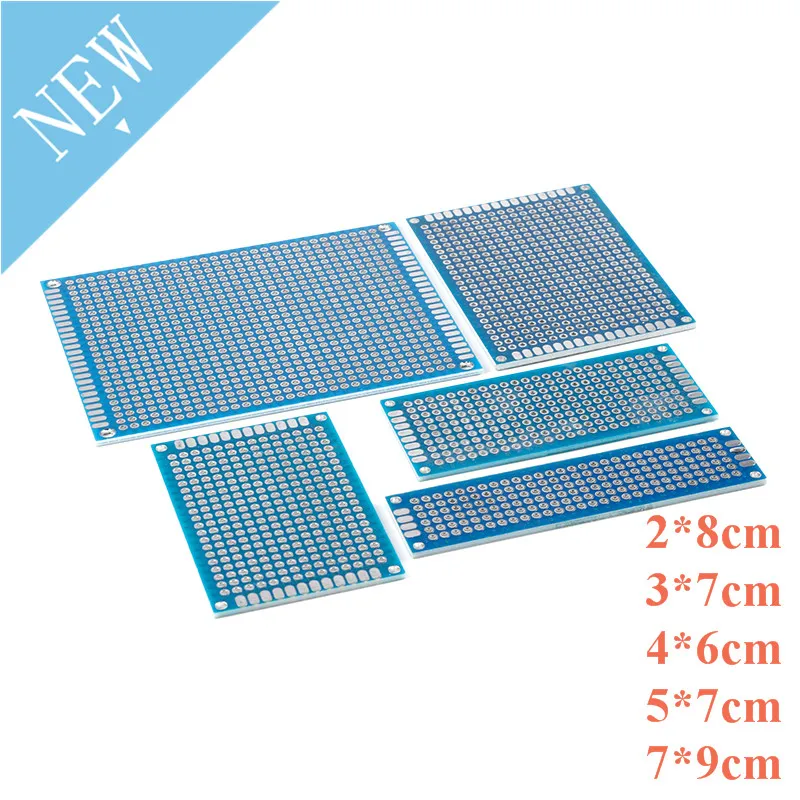 Двусторонняя печатную плату Универсальный макет PCB програмная Панель синий 2*8 см 3*7 см 4*6 см 5*7 см 7*9 см 2,54 мм эксперимент доска