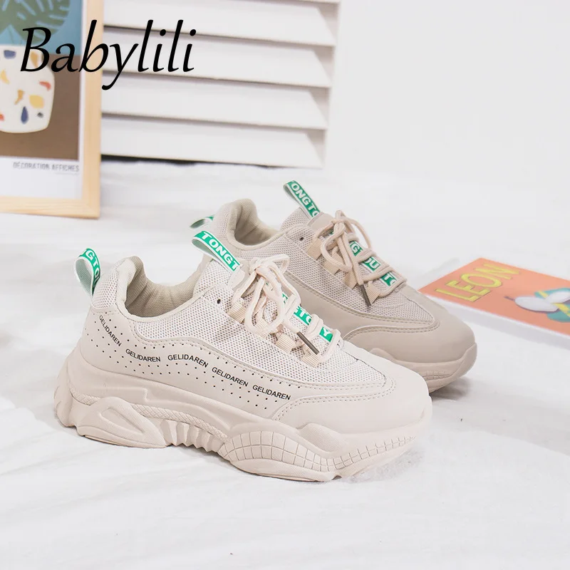 Женские кроссовки сезон весна Новинка повседневные из кожи и ткани Модная Белая