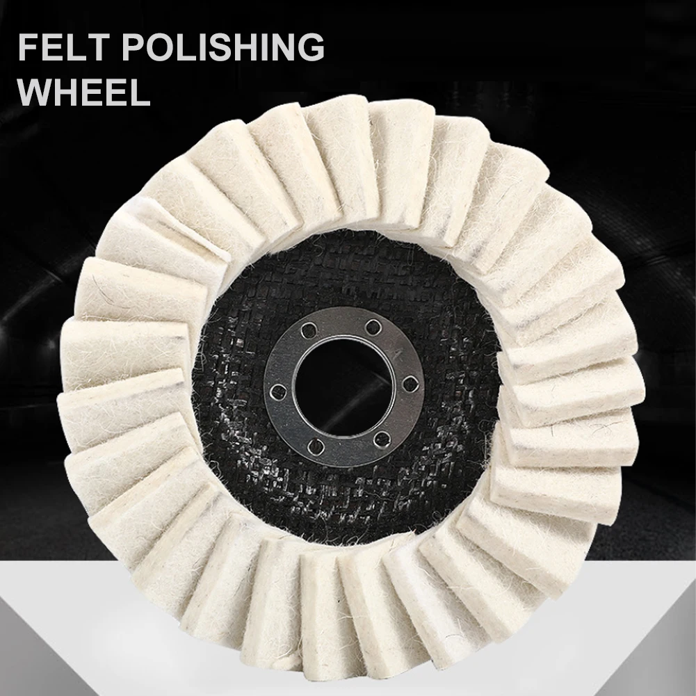 

125/130mm Wool Polishing Wheel Beige Buffing Pads Grinding Angle Grinder Wheel Felt Polisher Disc For Metal Marble Glass Ceramic