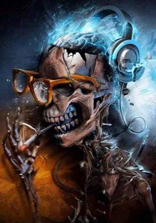 Алмазная живопись сделай сам скелет Дымчатая Вышивка крестиком 5D крутой череп