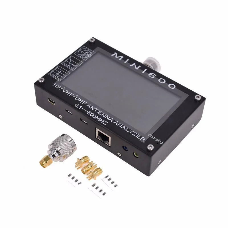 4 3 дюймов ЖК Mini600 HF антенна УКВ СКВ анализатор 0 1-600 МГц КСВ метр 1 0-1999 5 В/1.5A для