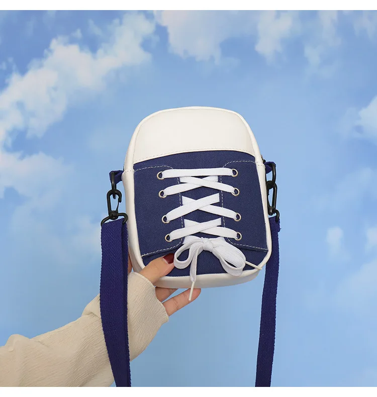 

Fashion Canvas Women's Bag New 2020 Korean Women's Shoulder Bag Candy Small Round Bag Foreign Style Personalized Bag