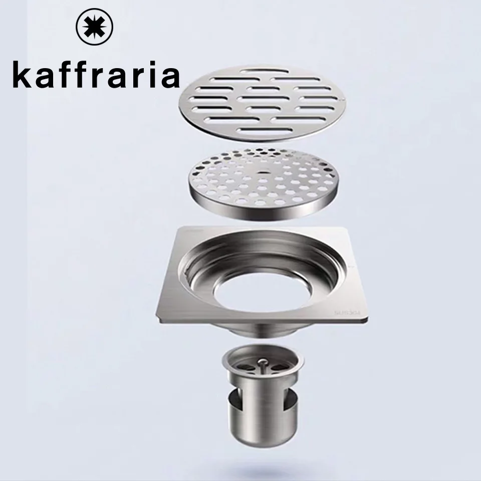 Слив Kaffraria в полу 304 для душа из нержавеющей стали Ванная комната Кухня Frool