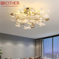 brother nordic ceiling lamps creative ginkgo biloba fixtures led lighting decorative for home corridor