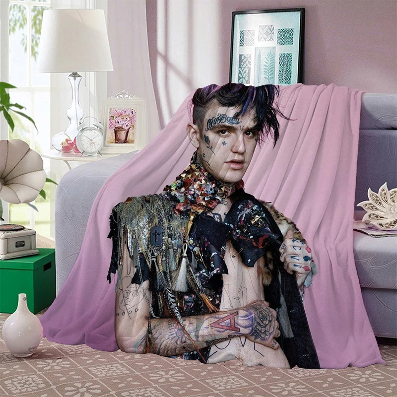 

Rapper Singer Lil Peep Flannel Blanket 3D Printing Dreamlike Hiking Picnic Flannel Blanket Plush Quilt Drop Shipping