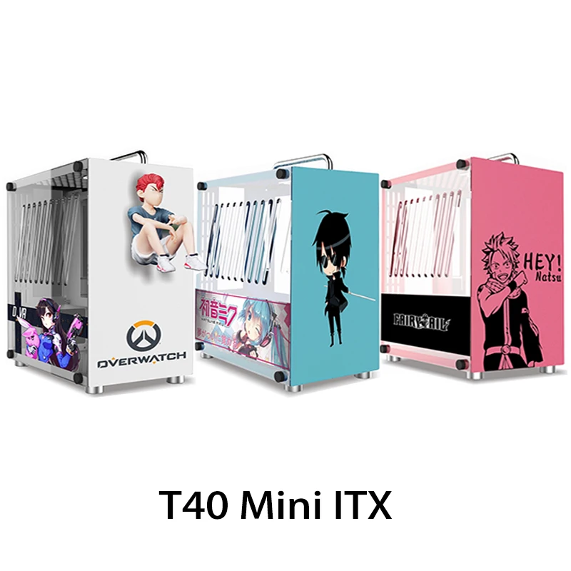 

Мини-Чехол ITX с поддержкой SFX/Φ PSU, игровой шкаф для настольного ПК «сделай сам» с водяным охлаждением, шасси с мультяшной тематикой розового, ...