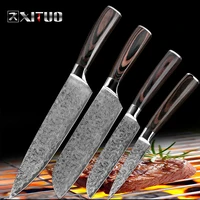 xituo japanese kitchen knives damascus steel pattern professional chef knife santoku cleaver filleting vegetable cultery 2 style