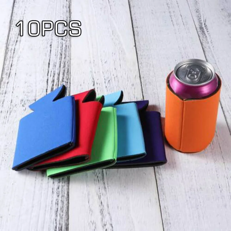 10pcs Can Cooler Sleeves Beer Coolies For Cans And Bottles Cozy Bulk Blank Drink Coolers DIY  Wedding Favor Funny Party Gift