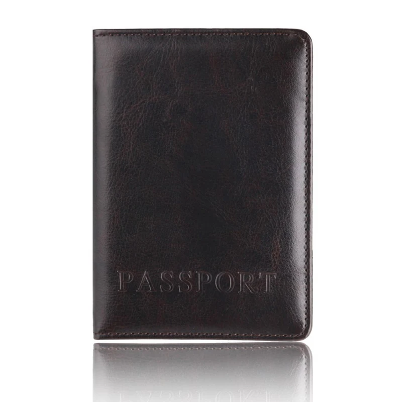 Dark brown Для женщин s Обложка для паспорта Бизнес кредитный держатель для карт ПУ дорожный кошелек для карт визитница для женщин банковская карта держатель для паспорта - Color: Dark brown