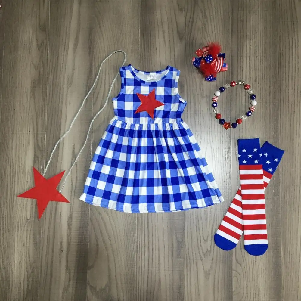 Летняя одежда для маленьких девочек комплекты одежды хлопковое платье в клетку с