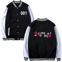 korean tv squid game print baseball uniform college youth patchwork jackets street hip hop harajuku jacket men women casual coat