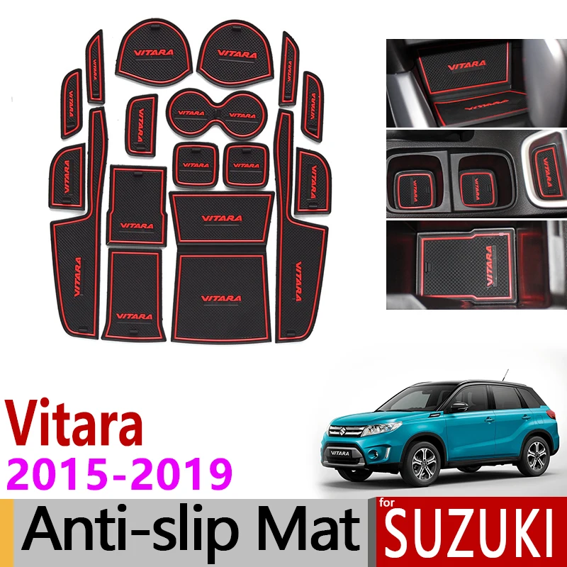 Противоскользящие ворота Слот коврик резиновая подставка для Suzuki Vitara LY Escudo спортивные чашки коврики аксессуары наклейки