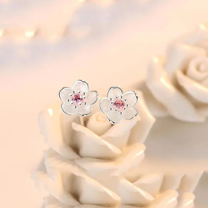 925 стерлингового серебра с украшением в виде кристаллов серьги цветов изысканный