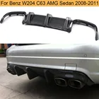 Диффузор для заднего бампера W204 C63 AMG из углеродного волокна, спойлер для Mercedes Benz C-Class W204 C63 AMG Sedan 4 Door 2008-2011