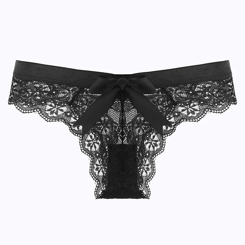 

Sexy Lace Thong Women's Large Size Transparent Hollow-out Sexy Women's Briefs European and American Fashion Girls T Pants