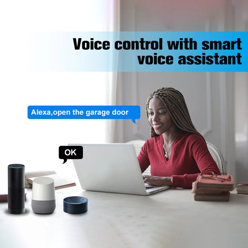 

Tuya WiFi Switch Smart Garage Door Opener with Gyro Module Voice Control Smart Life/Tuya APP Remote Work with Alexa Google Home
