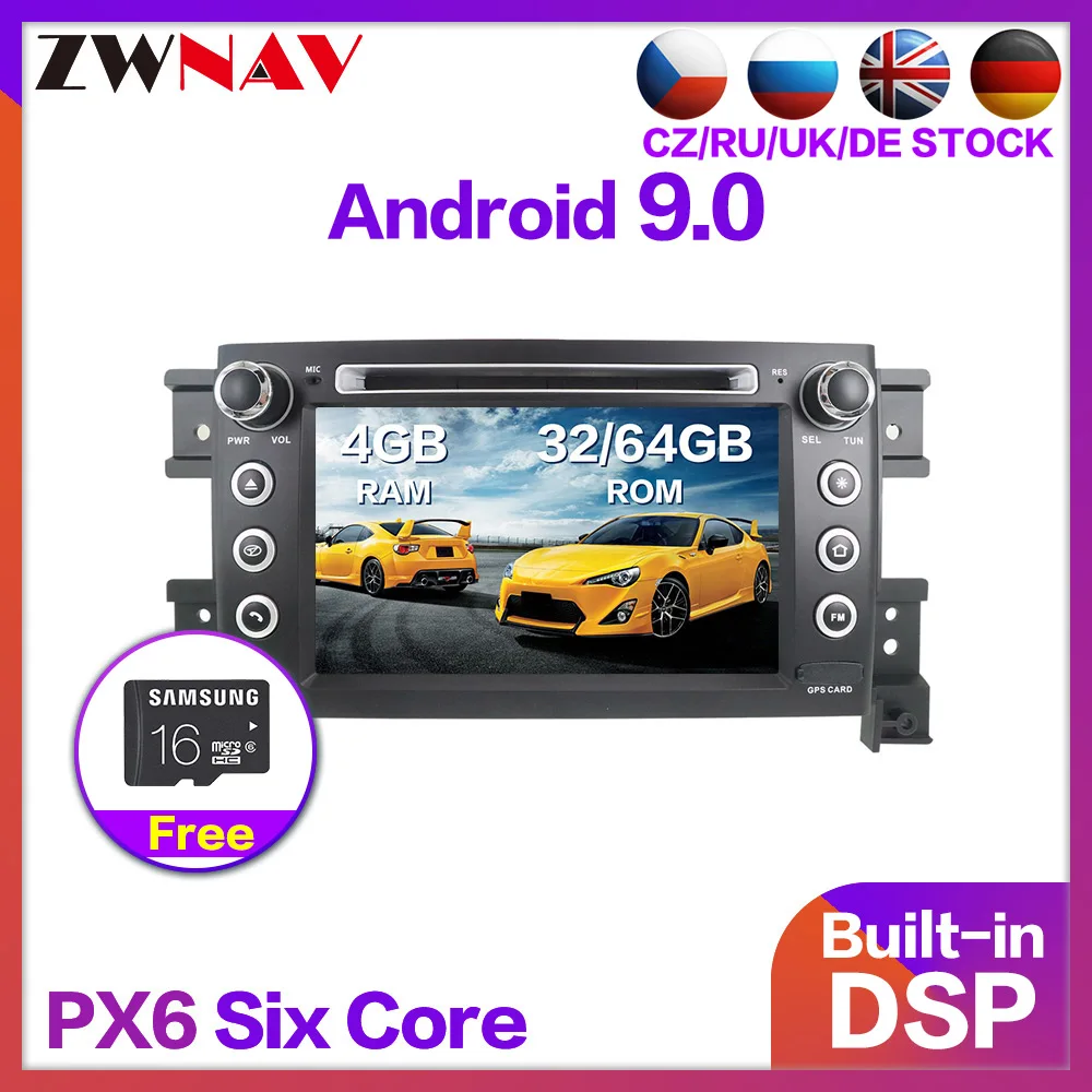 Автомагнитола PX6 4 + 64 ГБ Android 9 0 DVD плеер мультимедийная стереосистема для Suzuki Grand