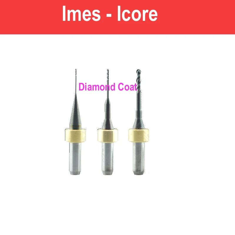 

Dental Lab CAD CAM End Mill Imes-Icore 350/550/750 With Diamond Coat Shank 6MM For Zirconia Cutting Edge Diamter 0.6mm1.0mm2.5mm