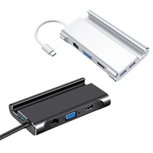 7-In-1 Type-C Docking Station USB Gigabit Network Card PD Charging Mobile Phone Base Computer Mobile Phone To VGA