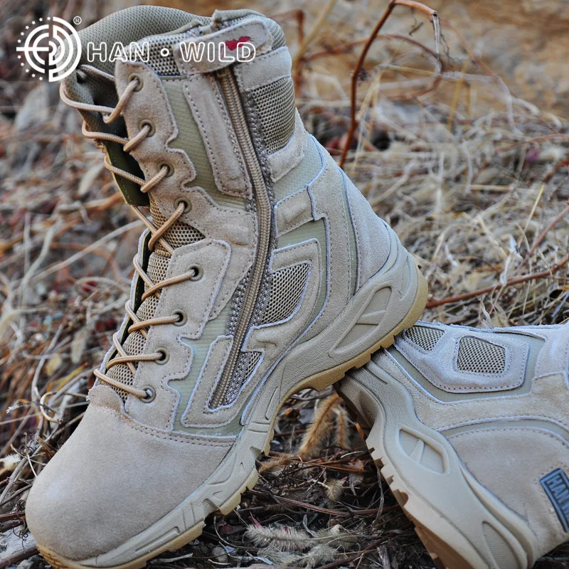 Man Trekking Outdoor Shoes Tactical mountain Military Black Waterproof Leather Boot Men Camping Climbing Hiking Hunting Boots