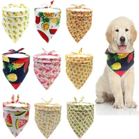 pet triangle scarf spring and summer fruit print watermelon pineapple pet scarf cute teddy saliva towel