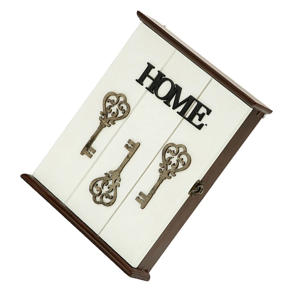 

Multi-purpose Wall Hanging Key Box Wooden Key Storage Box Practical Key Holder