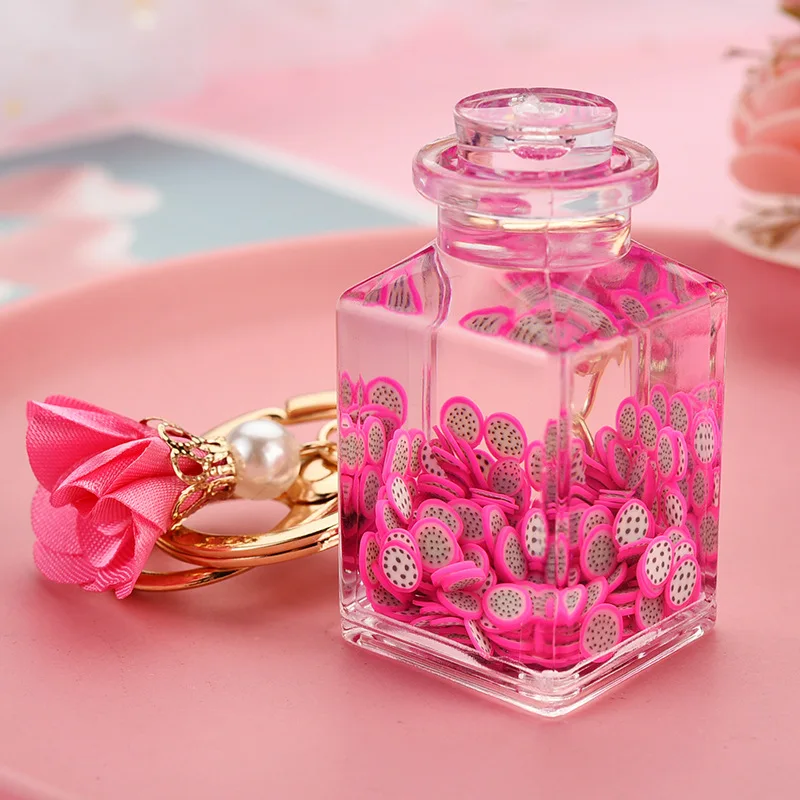 Новинка модный брелок для ключей в виде жидкого сыпучего песка мультяшный арбуз