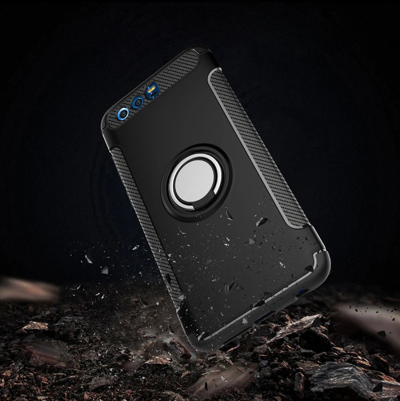 Back Cover Huawei Honor 9 Stand Finger Ring Phone Case Honor9 STF-L09S STF-L09 Soft TPU and Hard PC Dual Protector Cases Fundas | Мобильные