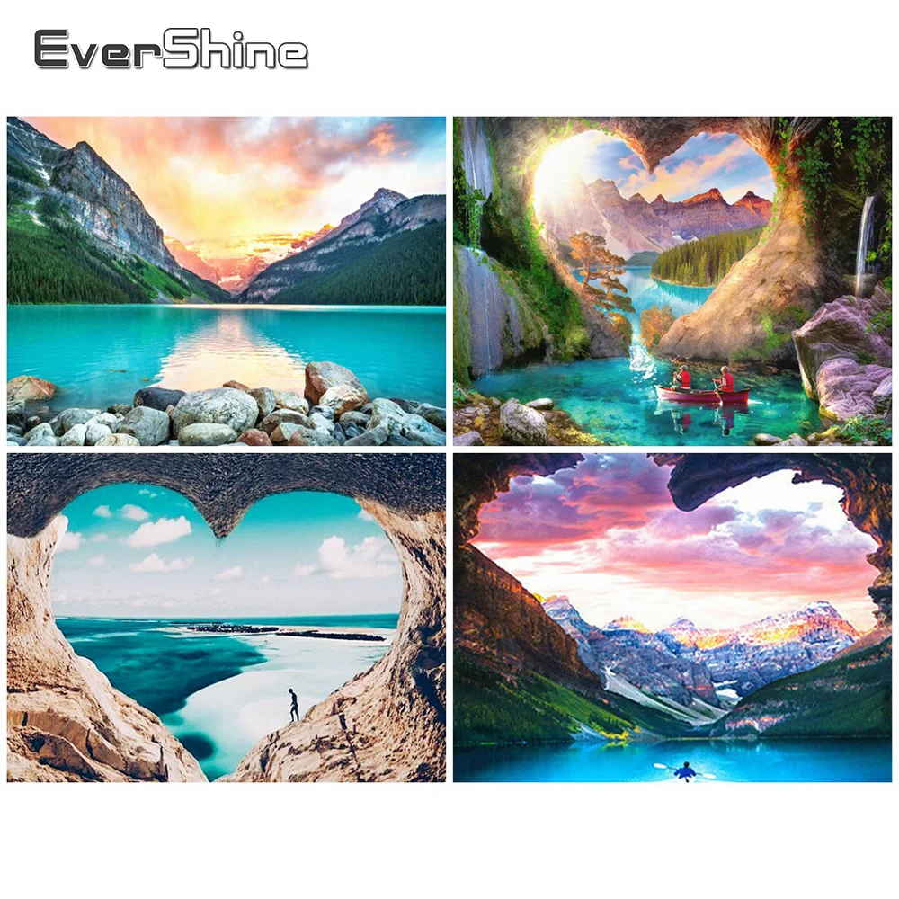 

EverShine DIY 5D алмазная вышивка пейзаж Картина Стразы алмазная живопись озеро вышивка горный Набор для вышивки крестиком