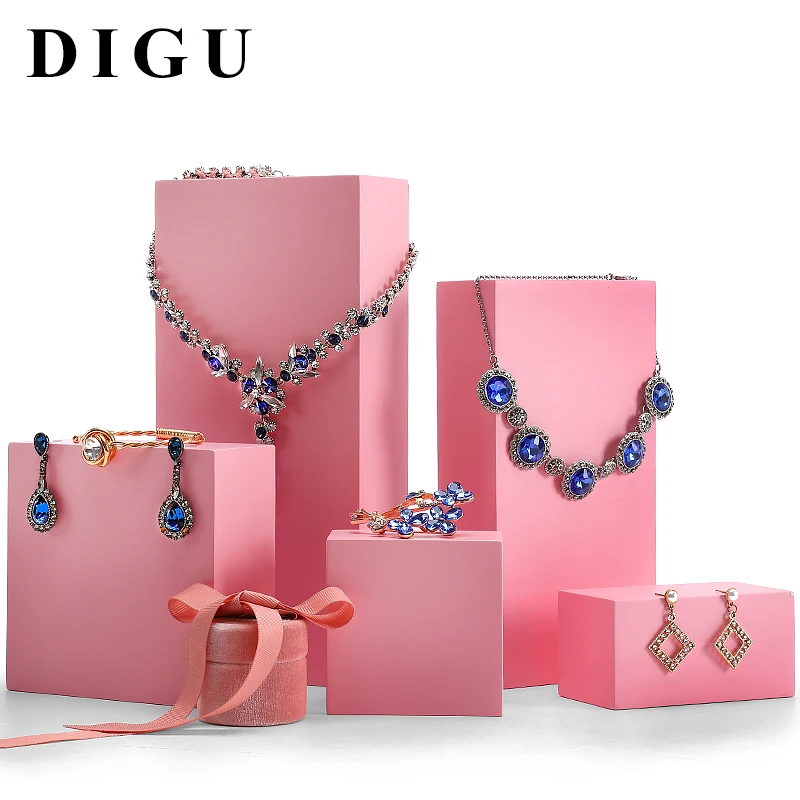 DIGU Роскошные Розовые ювелирные изделия дисплей реквизит колье серьги кулон Pops