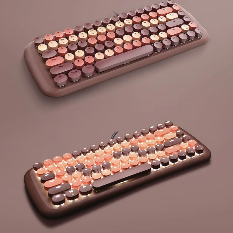 

Wired Mechanical Keyboard 84 Keys Gaming Keyboard with Colorful Lights Fit for Home Office Computer