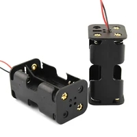 masterfire 20pcslot black plastic 6v aa battery holder for 4 x aa batteries storage box case dual layers with wire lead