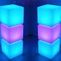 10cm15cm20cm rgb led light cube seat chair waterproof ip68 rechargeable led lighting remote control for bar home decor