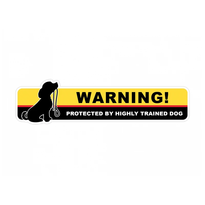 

S40888# Self-adhesive Decal Protected by Highly Trained Dog Car Sticker Waterproof Auto Decors on Bumper Rear Window