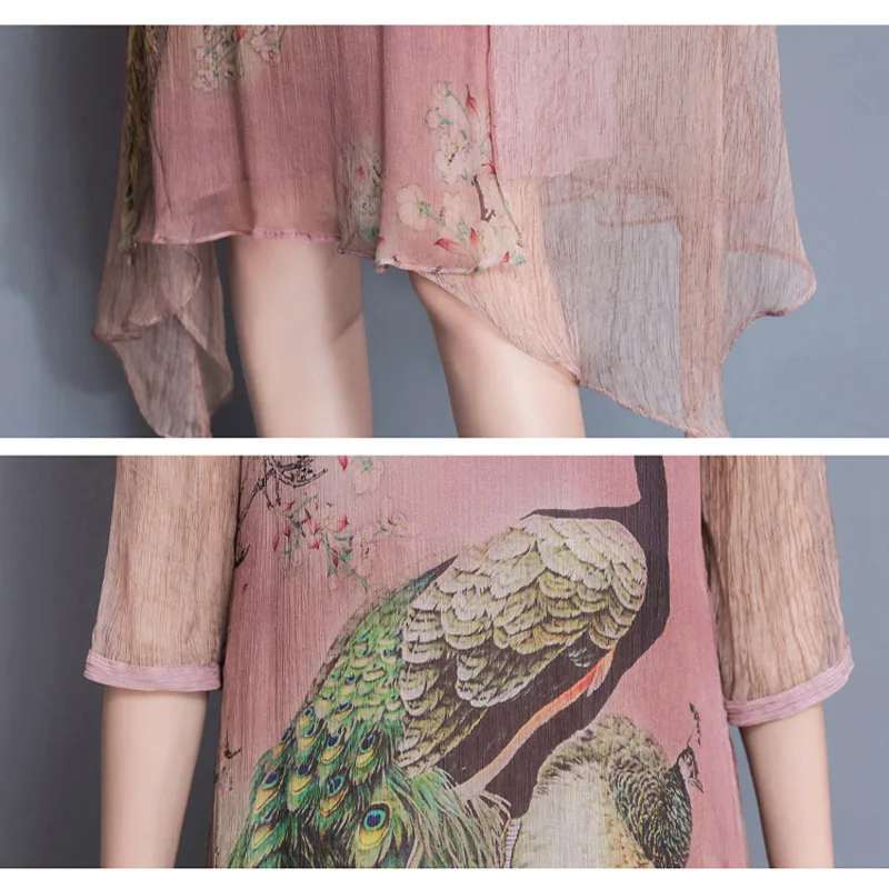 2020 Europe Summer Women Animal Print ethnic Dress Elegant Vintage Slim A-Line Plus Size Half Sleeve Office | Женская одежда