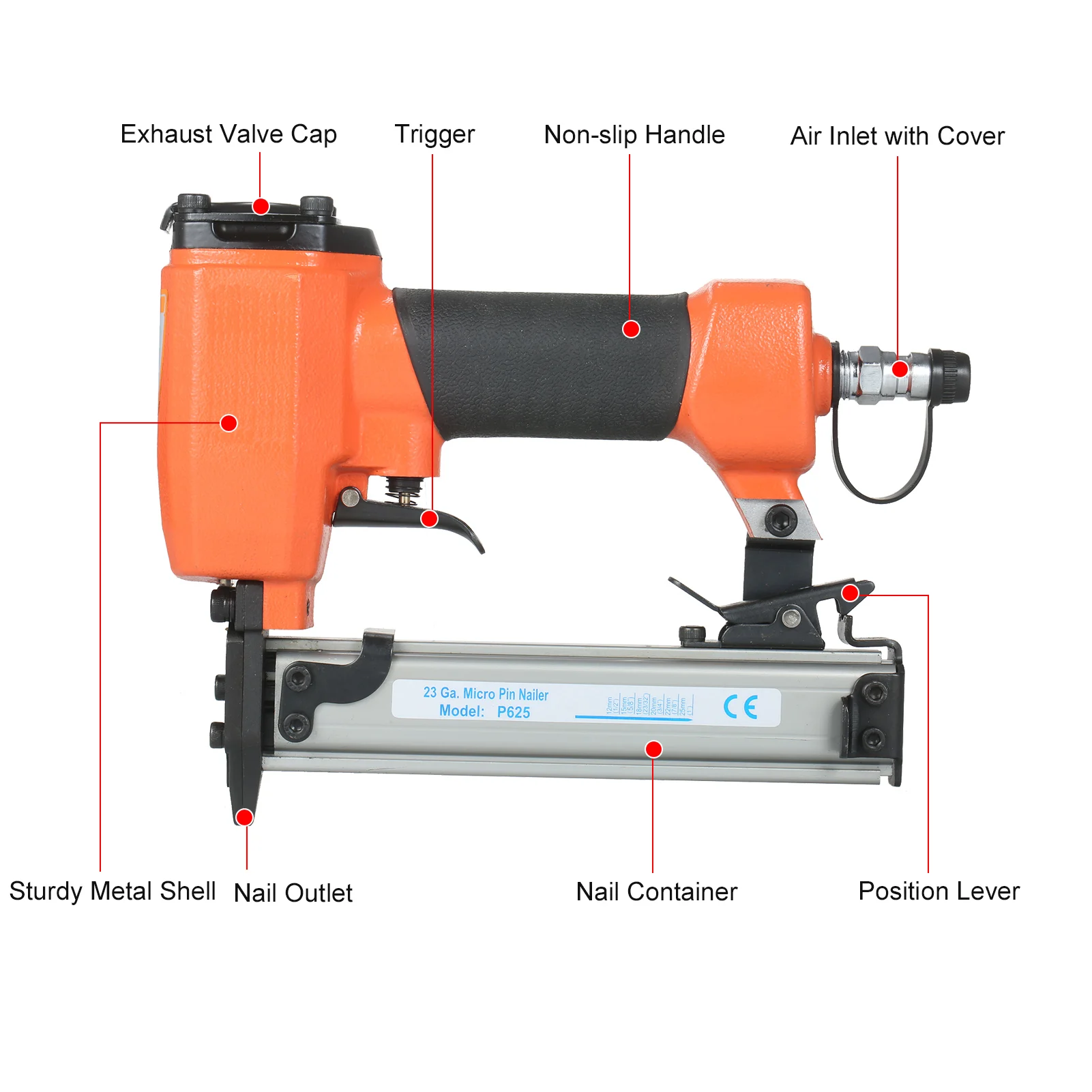 Степлер с манометром и узкой короной 1/2 1 дюйм|Пневмомолоток| |