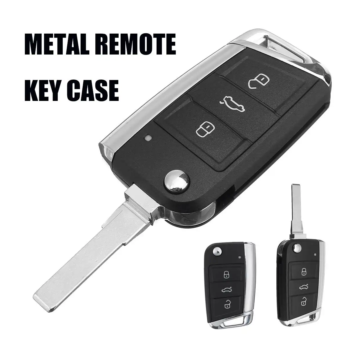 

NEW 3 Button Black Remote Key Fob Shell Case Shell Cover Flip Key Key Protector For Volkswagen for VW Golf MK7 2012+