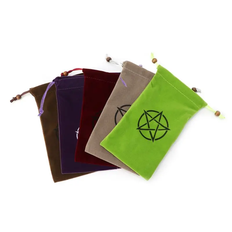 

Velvet Pentagrams Tarots Bag Board Game Card Embroidery Drawstring Package