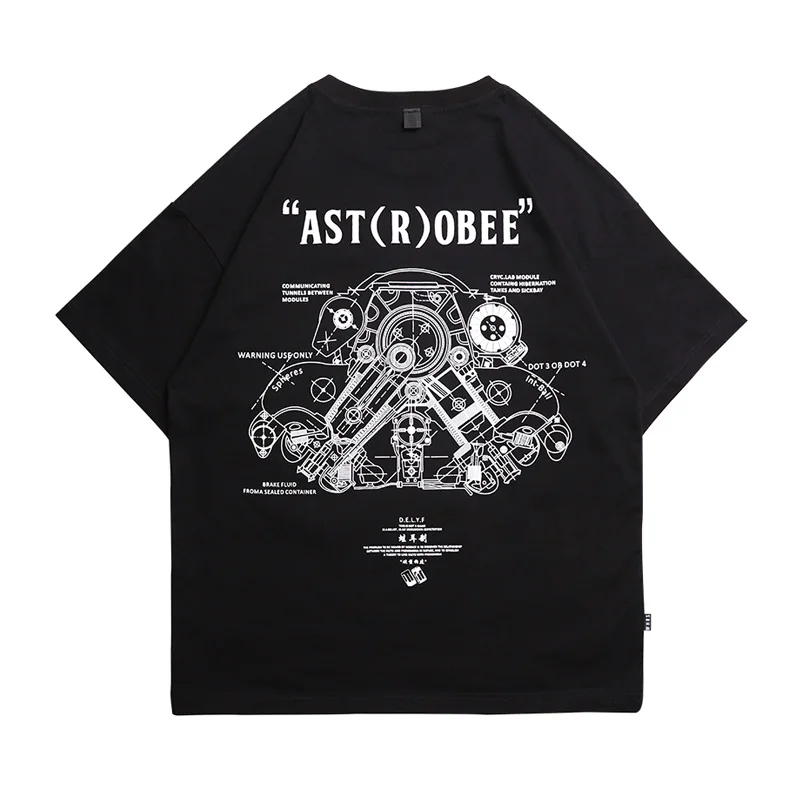 WHYWORKS 20ss летняя Techwear графическая черная футболка astrobe стиль хип-хоп панк Мода |