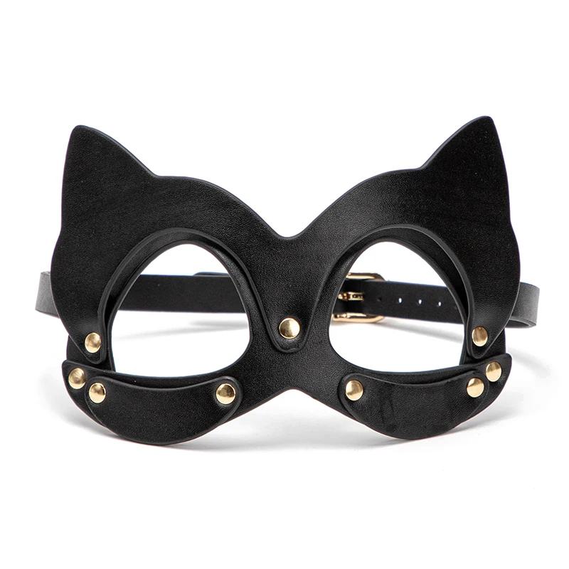 

Черный волк забавные кошки маски Косплэй Хэллоуин вечерние половина уход за кожей лица маска для взрослых интимные товары искусственная кожа жгут лиса маска БДСМ кожа фетиш маска