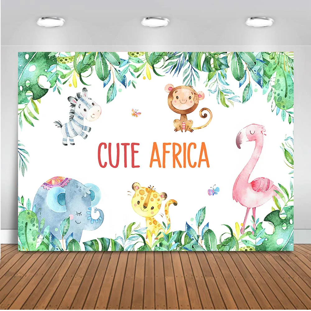 Фон для фотосъемки с изображением животных сафари джунглей Весенний лес |