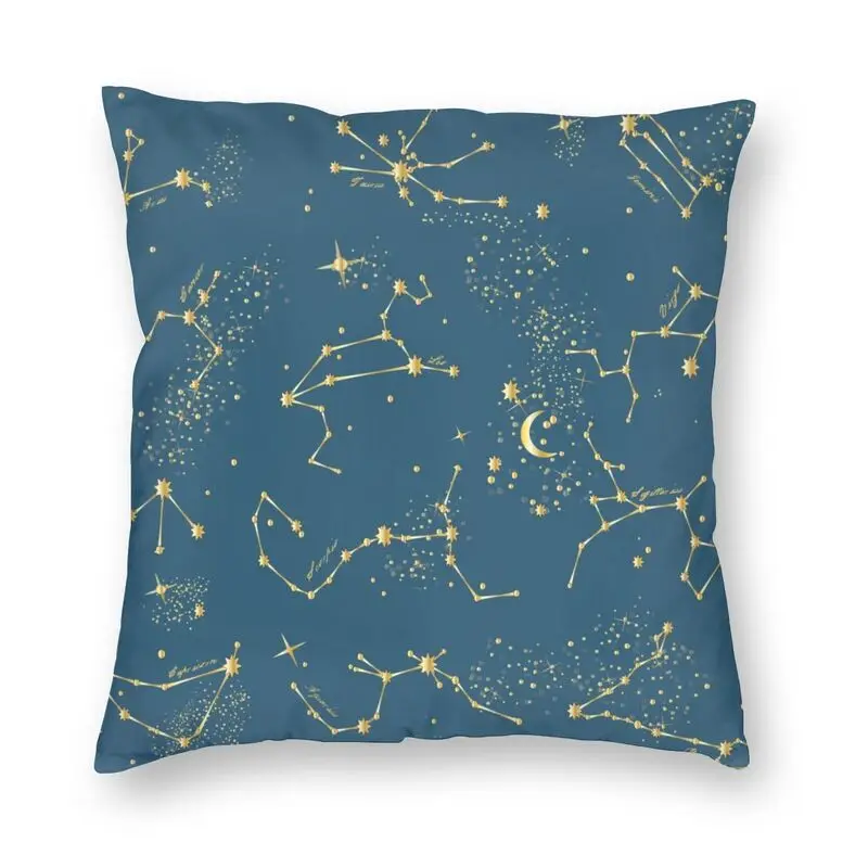 

Moon Stars Zodiac Constellations Throw Pillow Case Home Decor Custom Space Galaxy Cushion Cover Pillowcover for Living Room