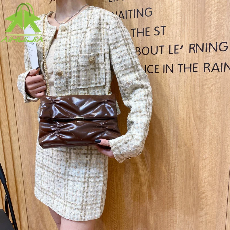 Роскошная плиссированная сумка через плечо для женщин 2021 дизайнерская модная