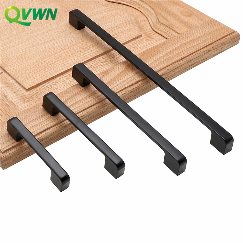 QVWN современные ручки для шкафа из алюминиевого сплава кухонный шкаф дверь модная