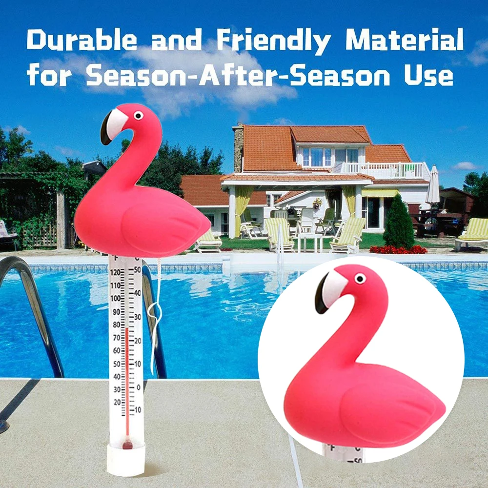 

Swimming Pool Floating Water Thermometer Gauge Cartoon Flamingo Shape Thermometers With String For Swimming Pools Spas Hot Tubs