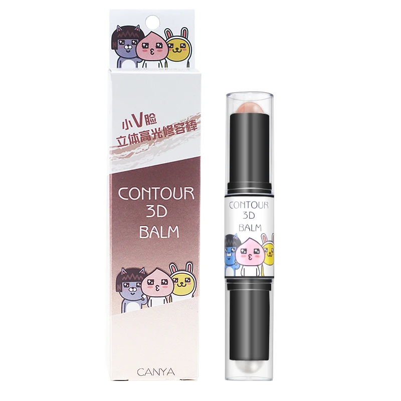 Pudaier 3Colors 3D Effect Face Concealer Stick Pen Corrector Base Contour Palette Contouring Make Up Dual Double Head Cream |