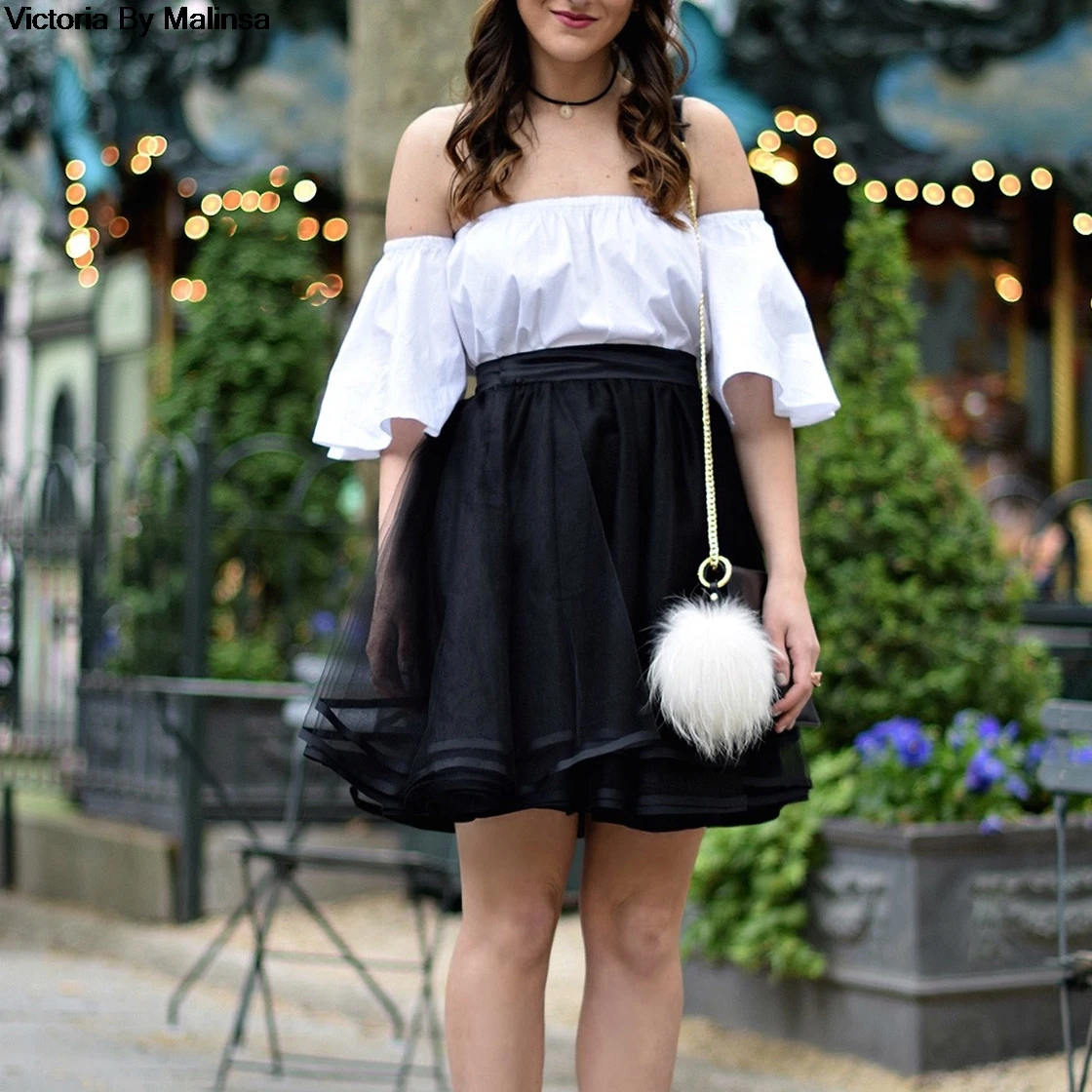 Женская летняя Тюлевая юбка черная сетчатая плиссированная секретная мини